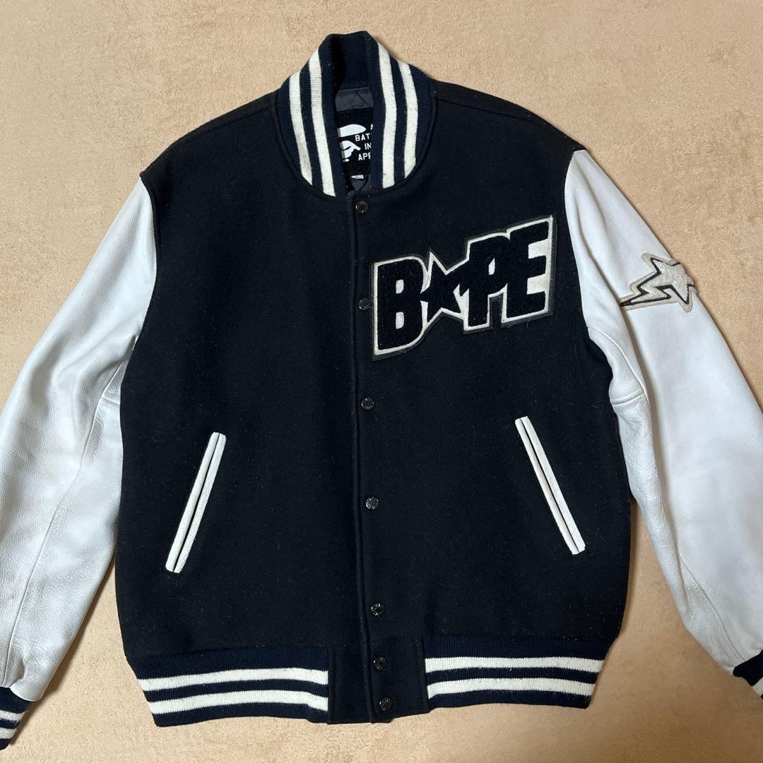 BAPE スタジャン 黒/白