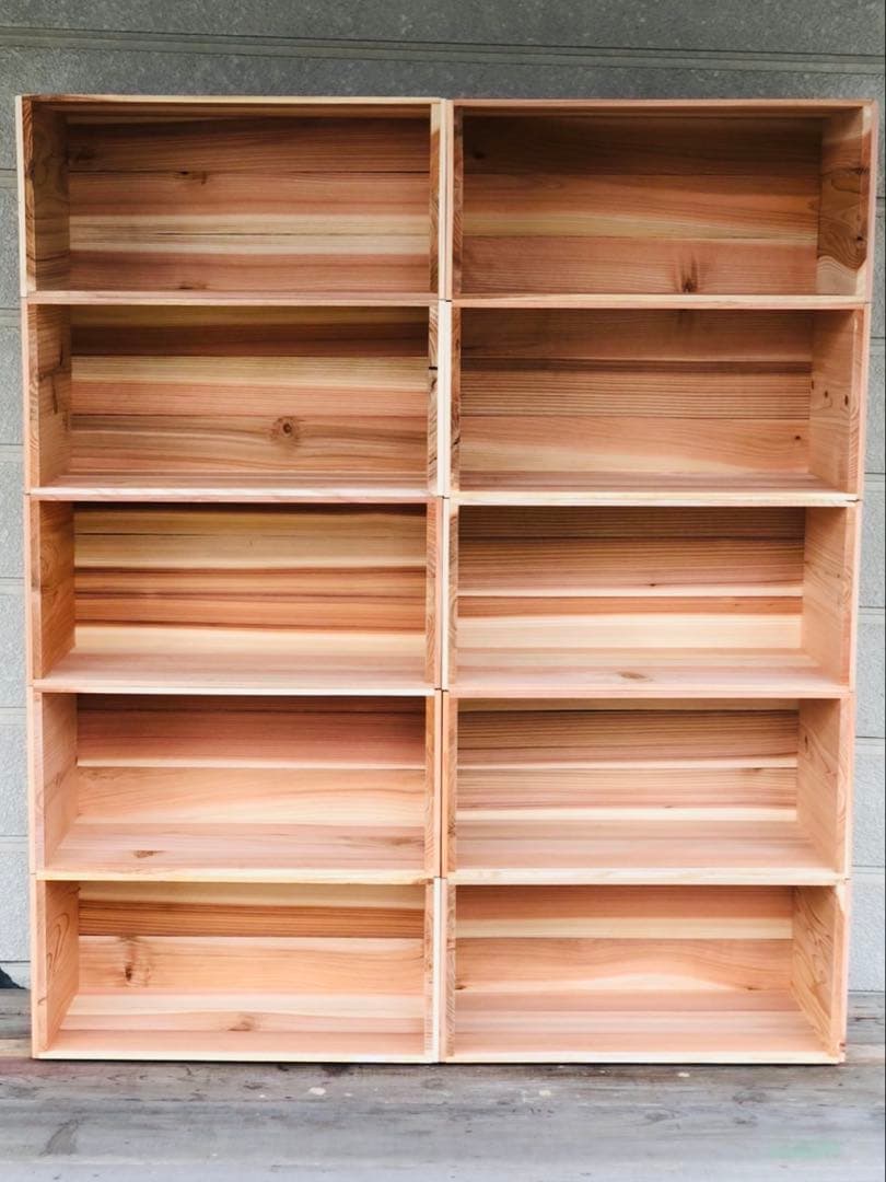 新品 りんご箱 10箱 // 木箱 本棚 収納 陳列 ケース まとめ売り 什器