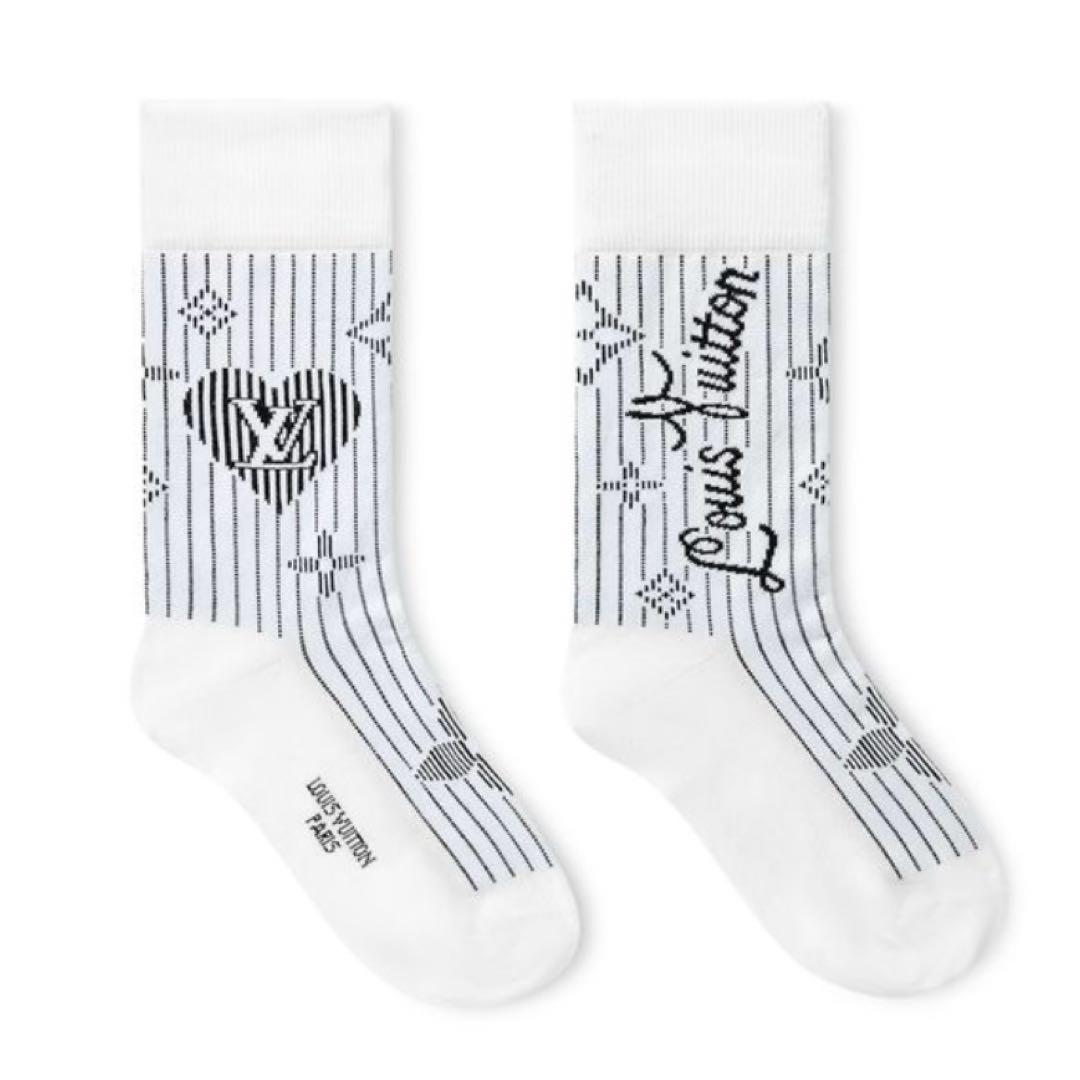 未使用品★LOUIS VUITTON●ハート ストライプ ソックス