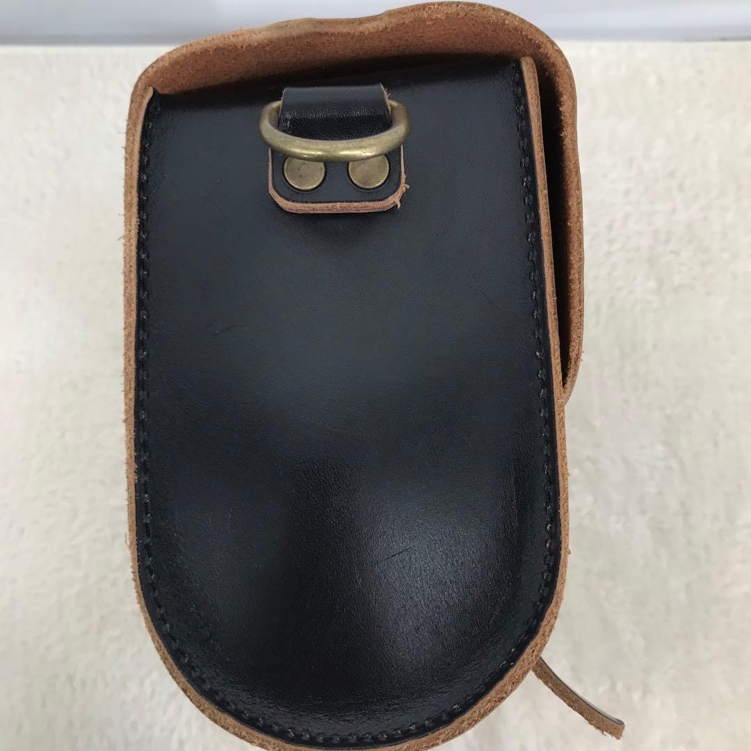 Schott　ツールバッグ　牛革　ブラック　茶芯