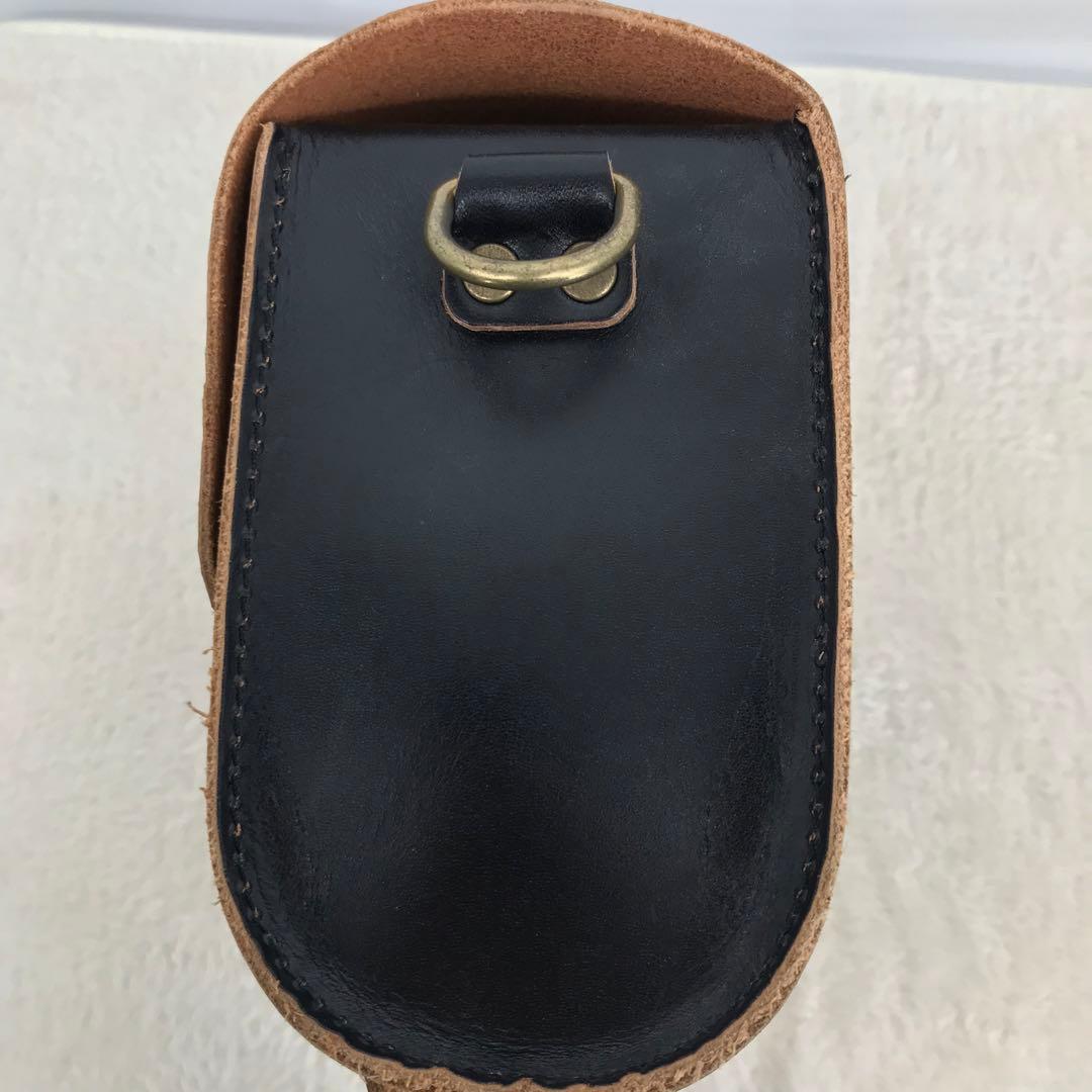 Schott　ツールバッグ　牛革　ブラック　茶芯