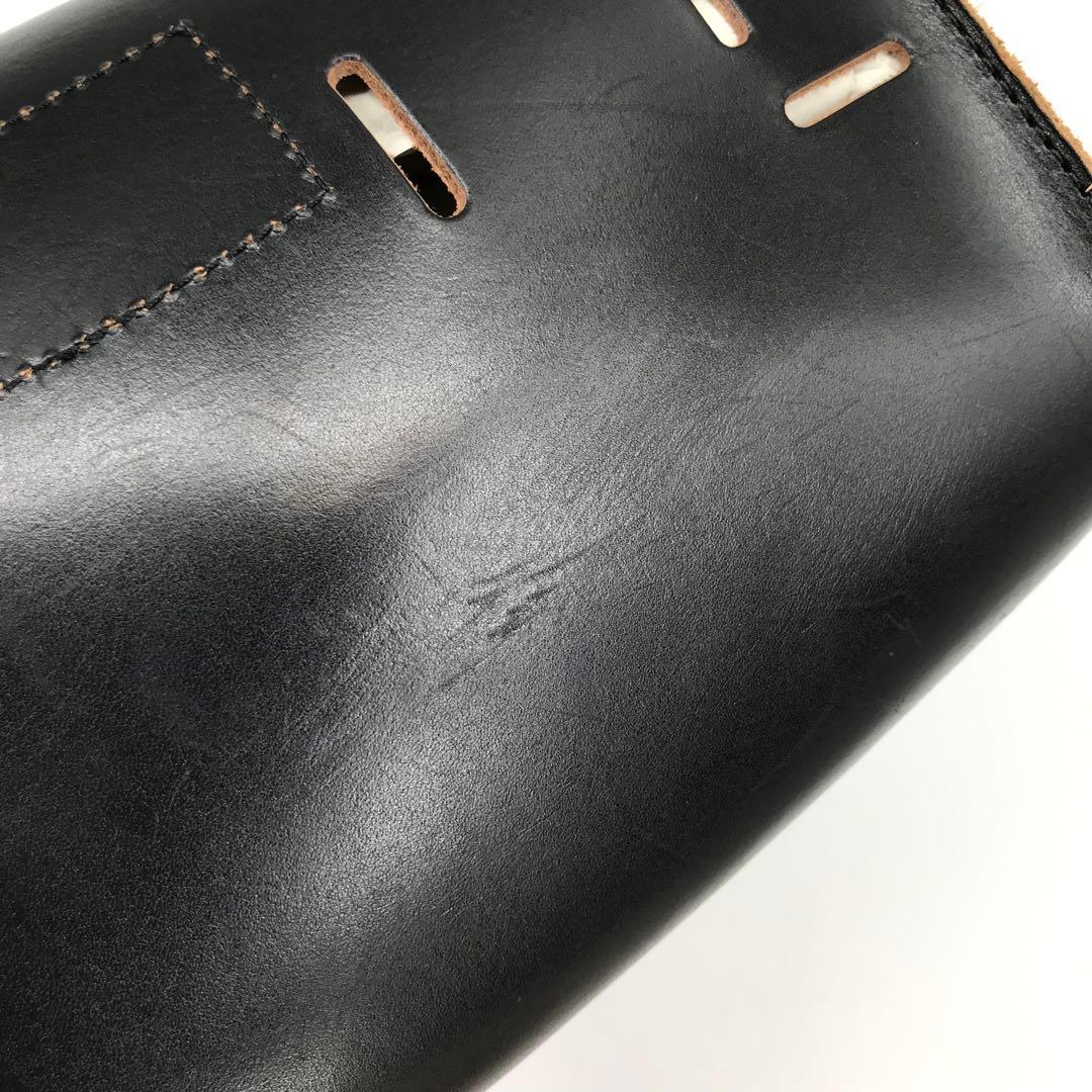 Schott　ツールバッグ　牛革　ブラック　茶芯