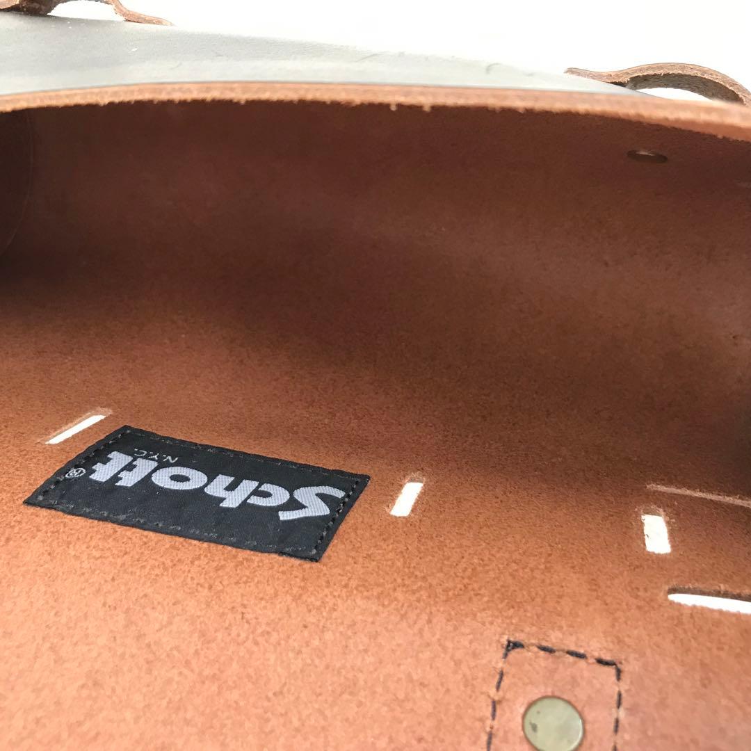 Schott　ツールバッグ　牛革　ブラック　茶芯