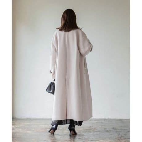 【未使用】NOBLE リバービーバーステンカラーコート 36 ベージュ