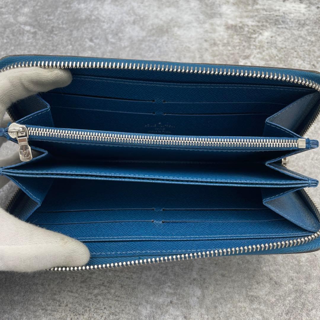 【良品】ルイヴィトン　長財布　エピ　青　ブルー　レザー　ジッピーウォレット