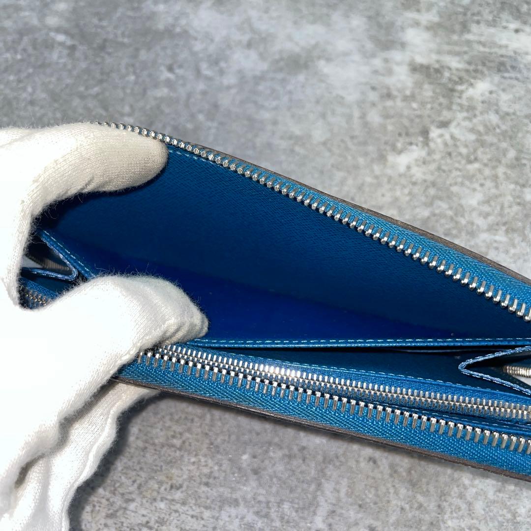 【良品】ルイヴィトン　長財布　エピ　青　ブルー　レザー　ジッピーウォレット
