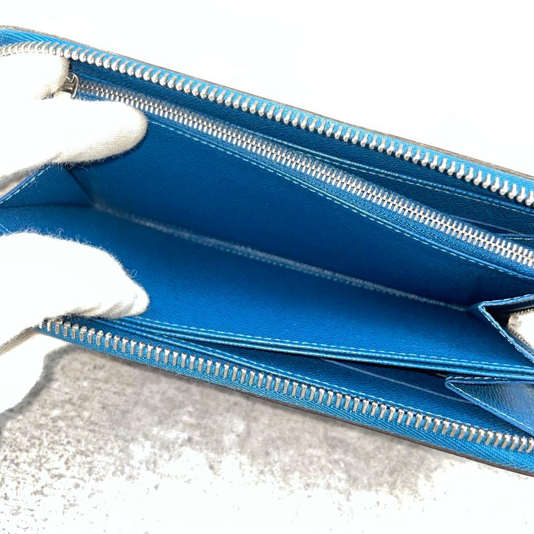 【良品】ルイヴィトン　長財布　エピ　青　ブルー　レザー　ジッピーウォレット