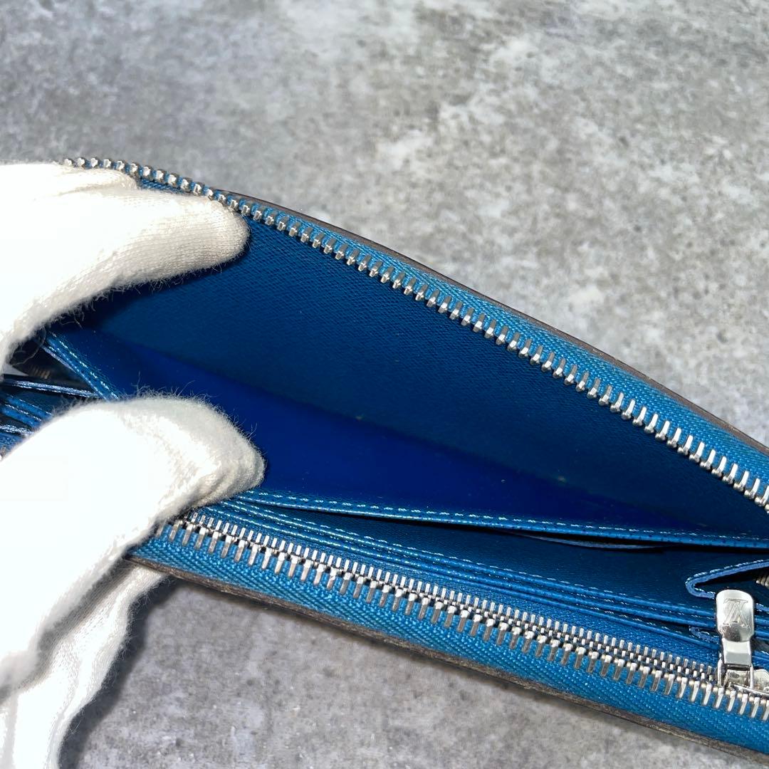 【良品】ルイヴィトン　長財布　エピ　青　ブルー　レザー　ジッピーウォレット
