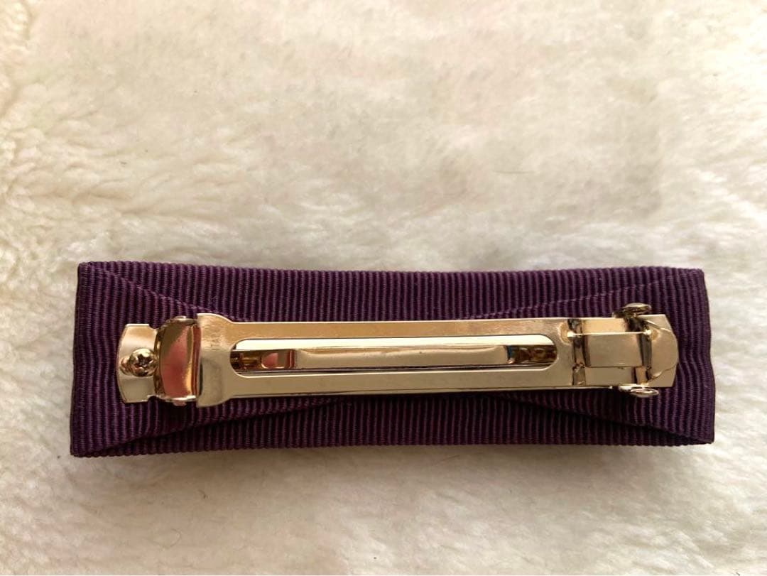 【新品未使用】フェラガモ　ヴァラリボン　バレッタ　ボルドー×ゴールド