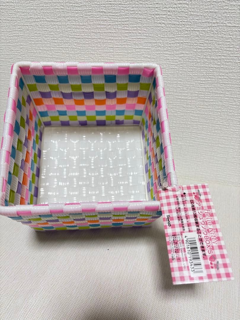 希少 ハローキティ✨フルーツ柄 アミ収納BOX S 新品未使用