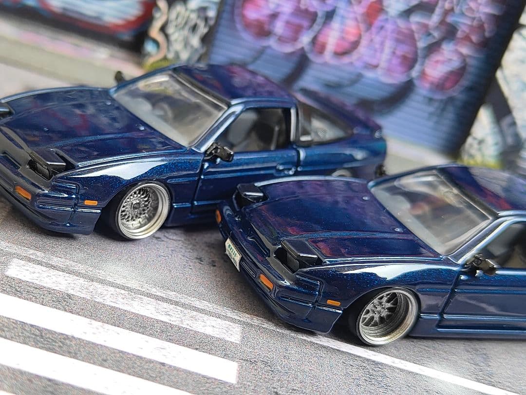 トミカ改造 日産 180sx ワンエイティー プレミアム☆深リムホットウィールa