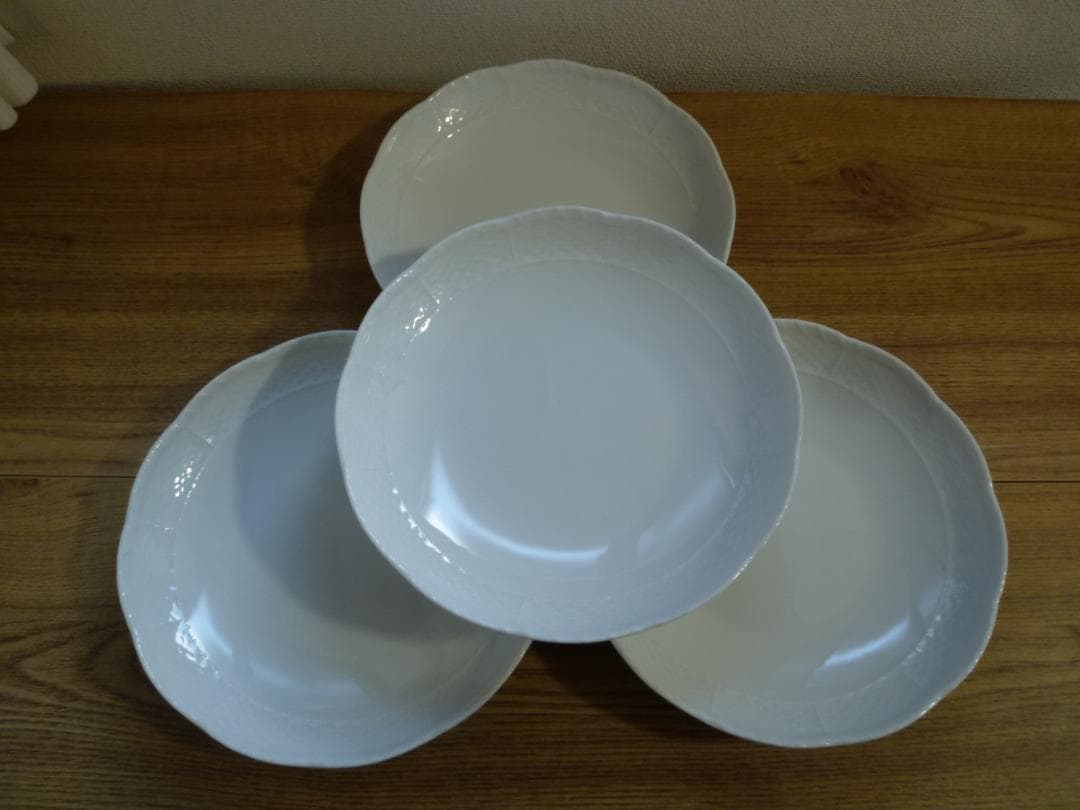 リチャードジノリ ベッキオホワイト ディッシュラウンド L、4枚