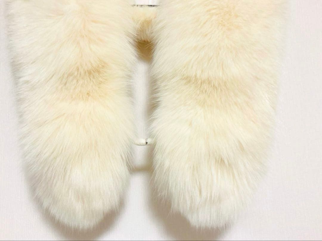 SAGA FOX フォックスファー ショール 成人式振袖 アイボリー 高品質 白