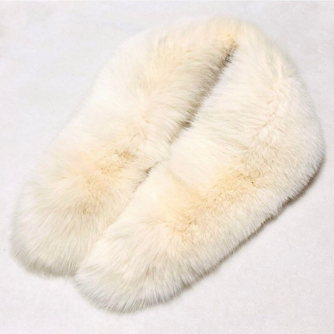 SAGA FOX フォックスファー ショール 成人式振袖 アイボリー 高品質 白