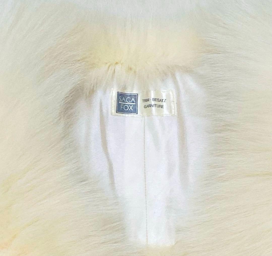 SAGA FOX フォックスファー ショール 成人式振袖 アイボリー 高品質 白