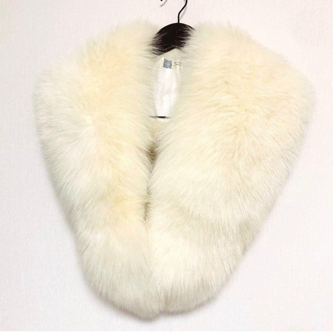 SAGA FOX フォックスファー ショール 成人式振袖 アイボリー 高品質 白