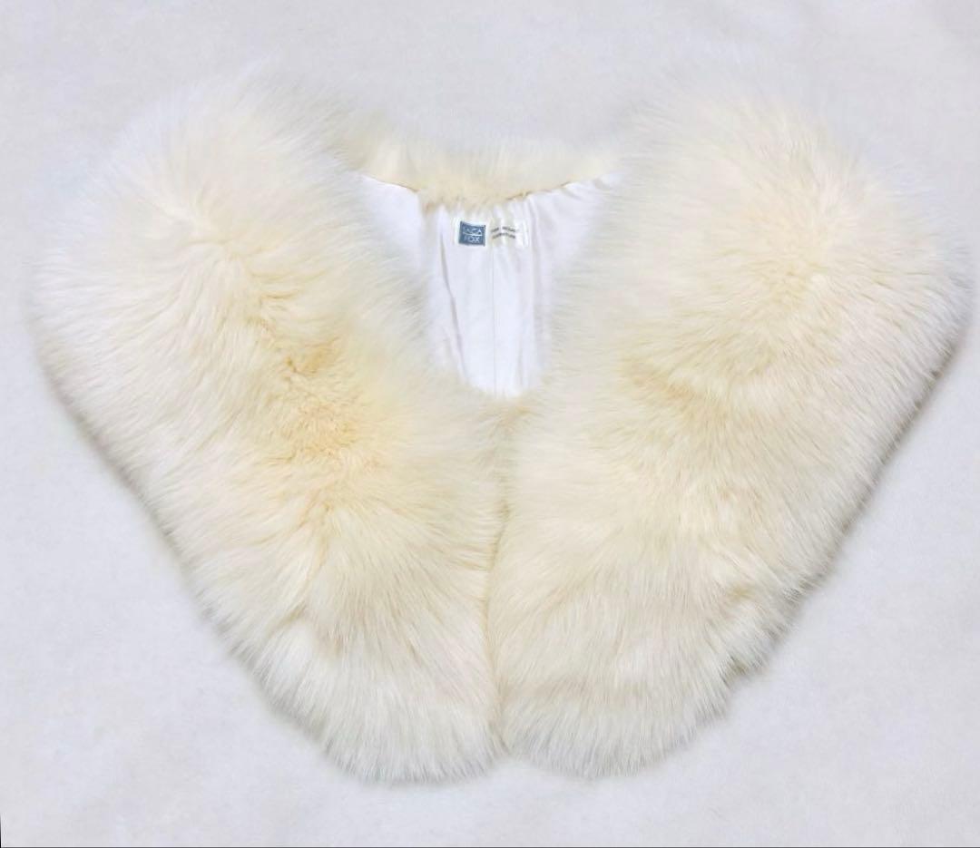 SAGA FOX フォックスファー ショール 成人式振袖 アイボリー 高品質 白