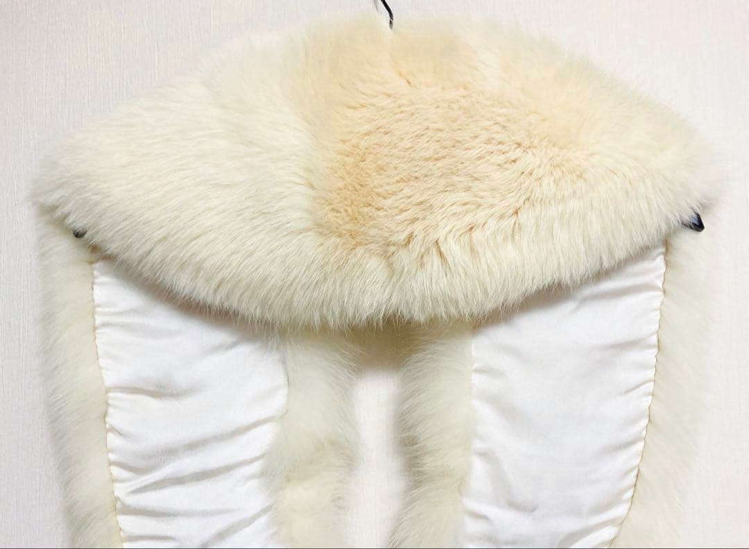 SAGA FOX フォックスファー ショール 成人式振袖 アイボリー 高品質 白