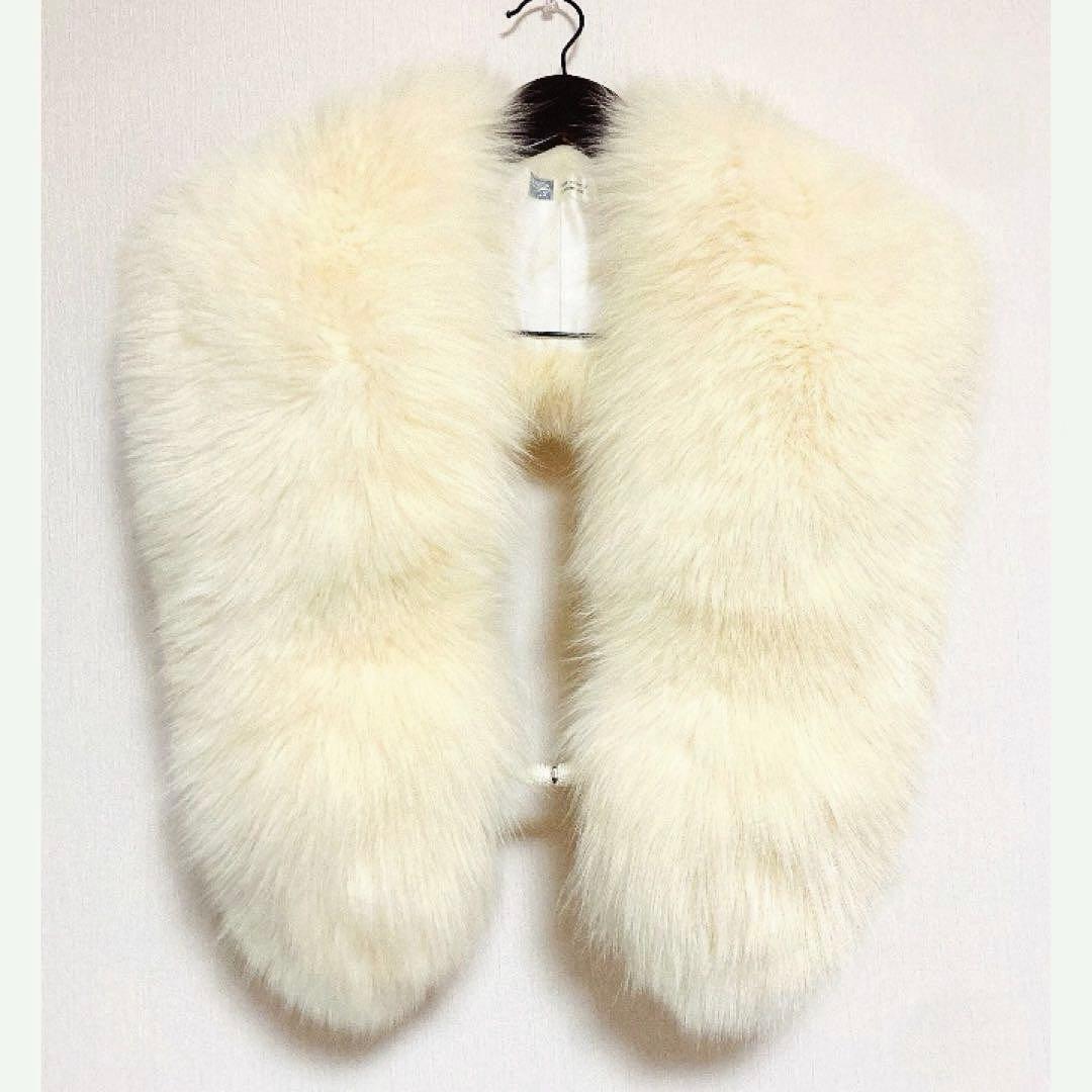 SAGA FOX フォックスファー ショール 成人式振袖 アイボリー 高品質 白