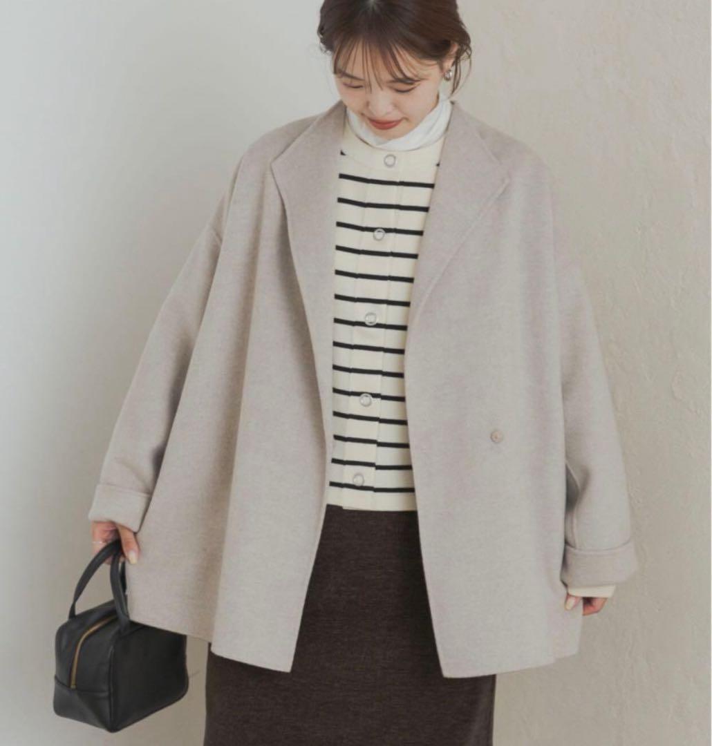 【極美品✨】DOORS ウールリバーミドルガウンコート L.GREGE