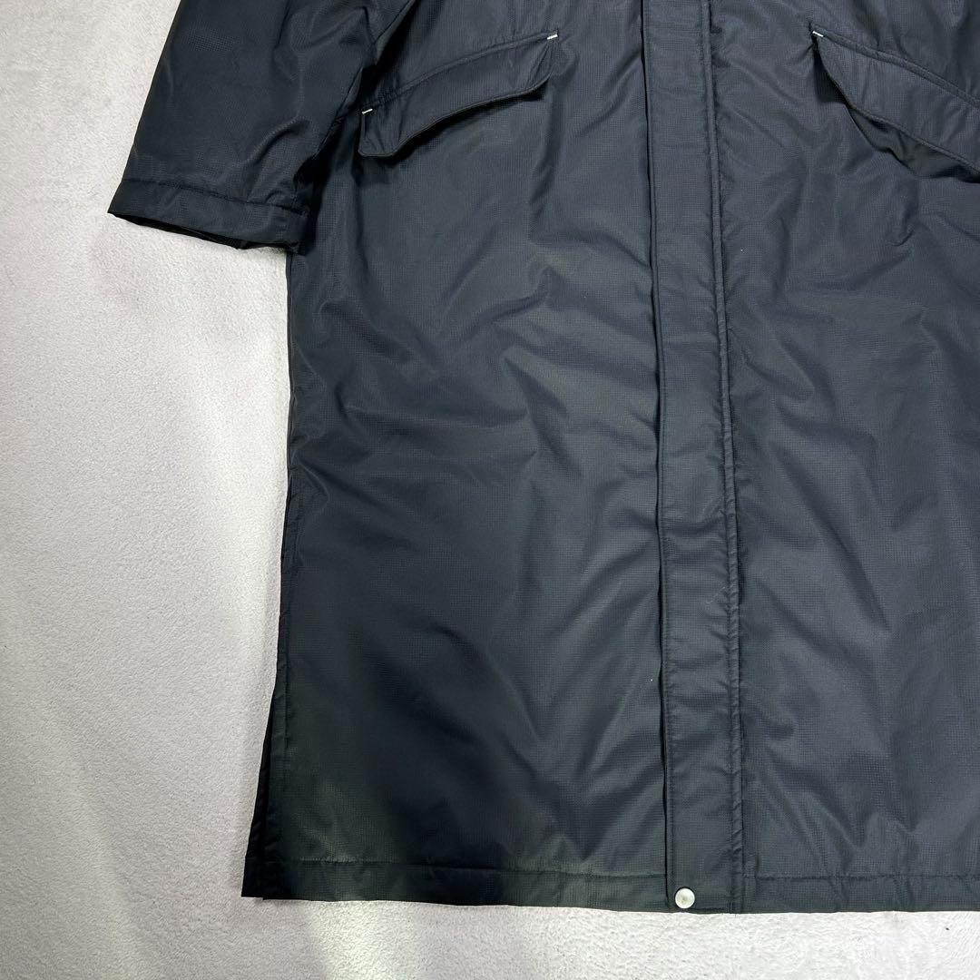 【adidas】ベンチコート　ワンポイントロゴ刺繍　3本ライン　メンズS 黒