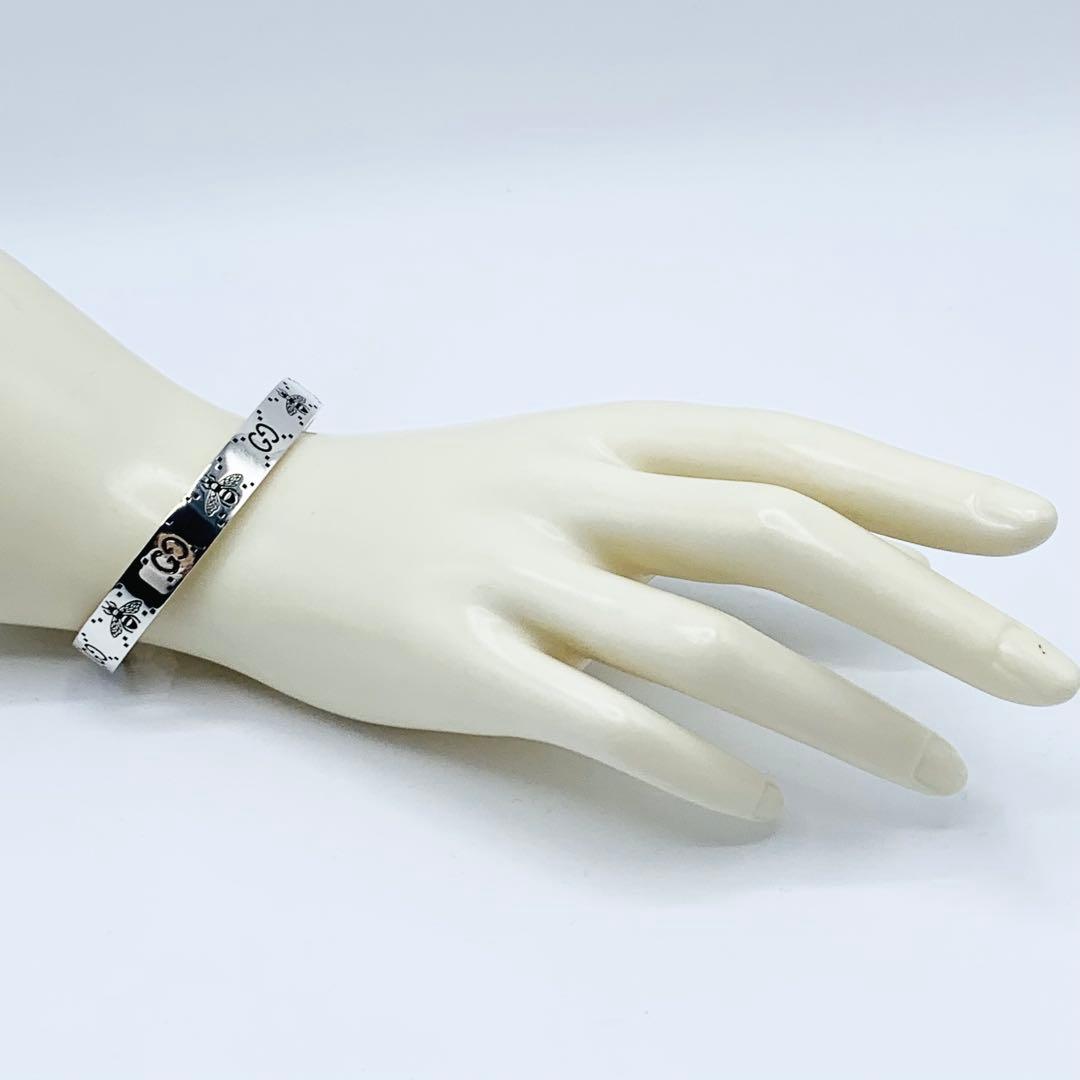 【未使用に近い/レア】GUCCI バングル　ビー　蜂　GG インターロッキング