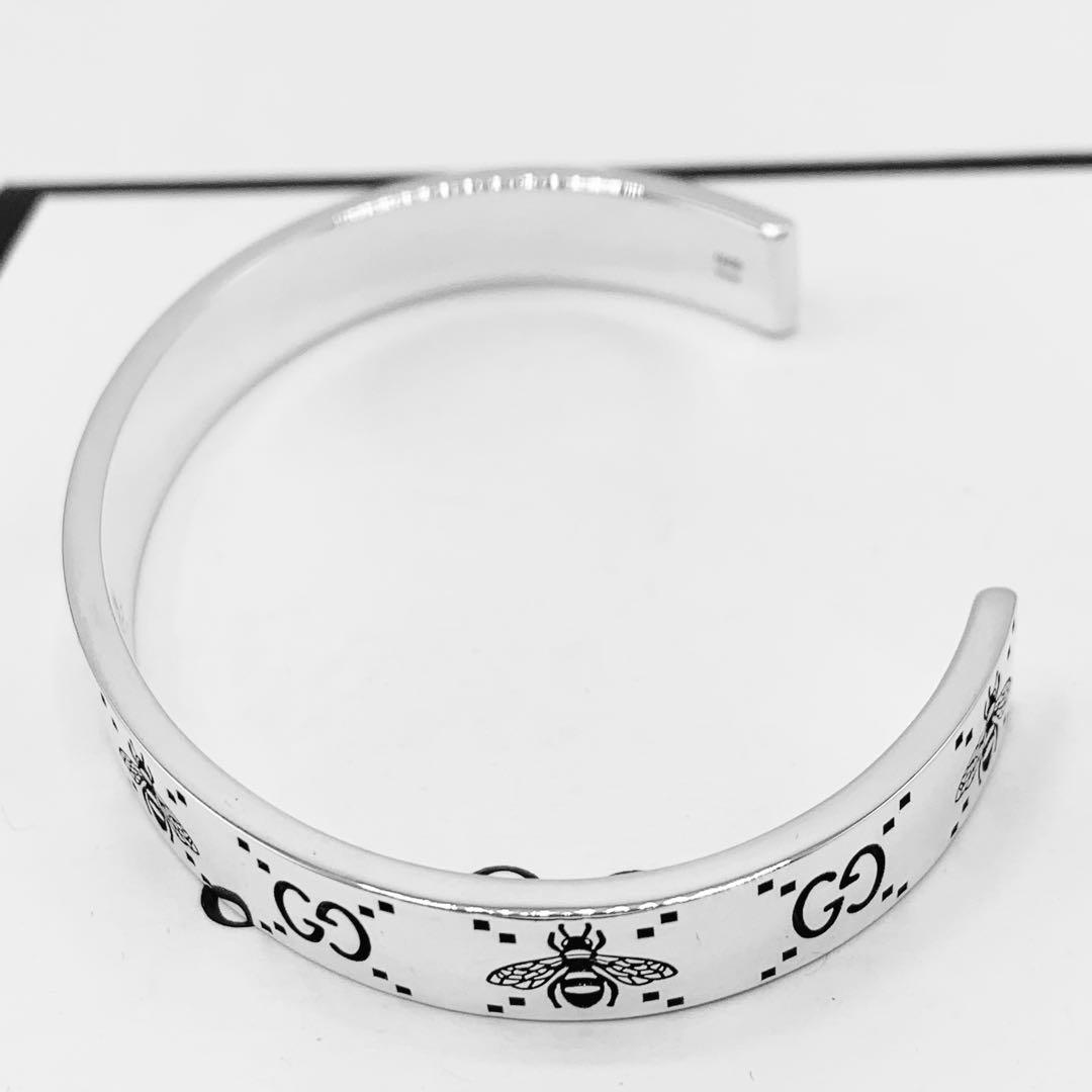 【未使用に近い/レア】GUCCI バングル　ビー　蜂　GG インターロッキング