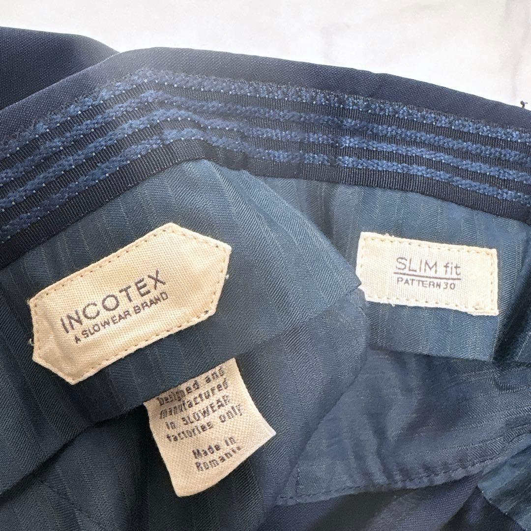 インコテックス スラックス SUPER130's ネイビー PT01 48