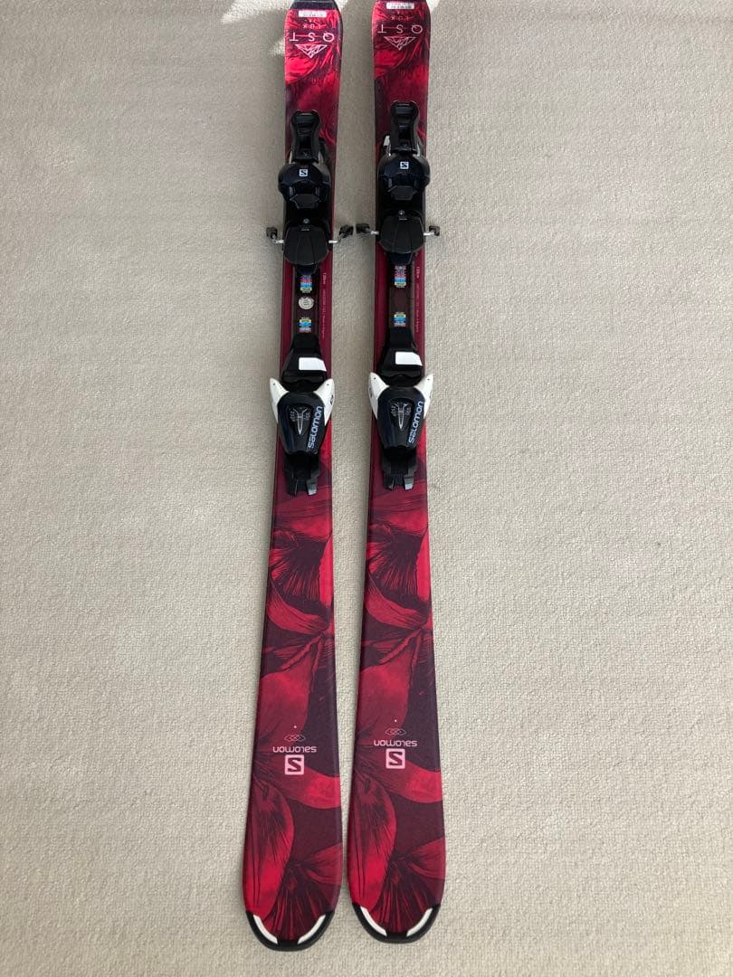 サロモンSALOMON QST LUX JR130cm ビンディングセット赤/黒