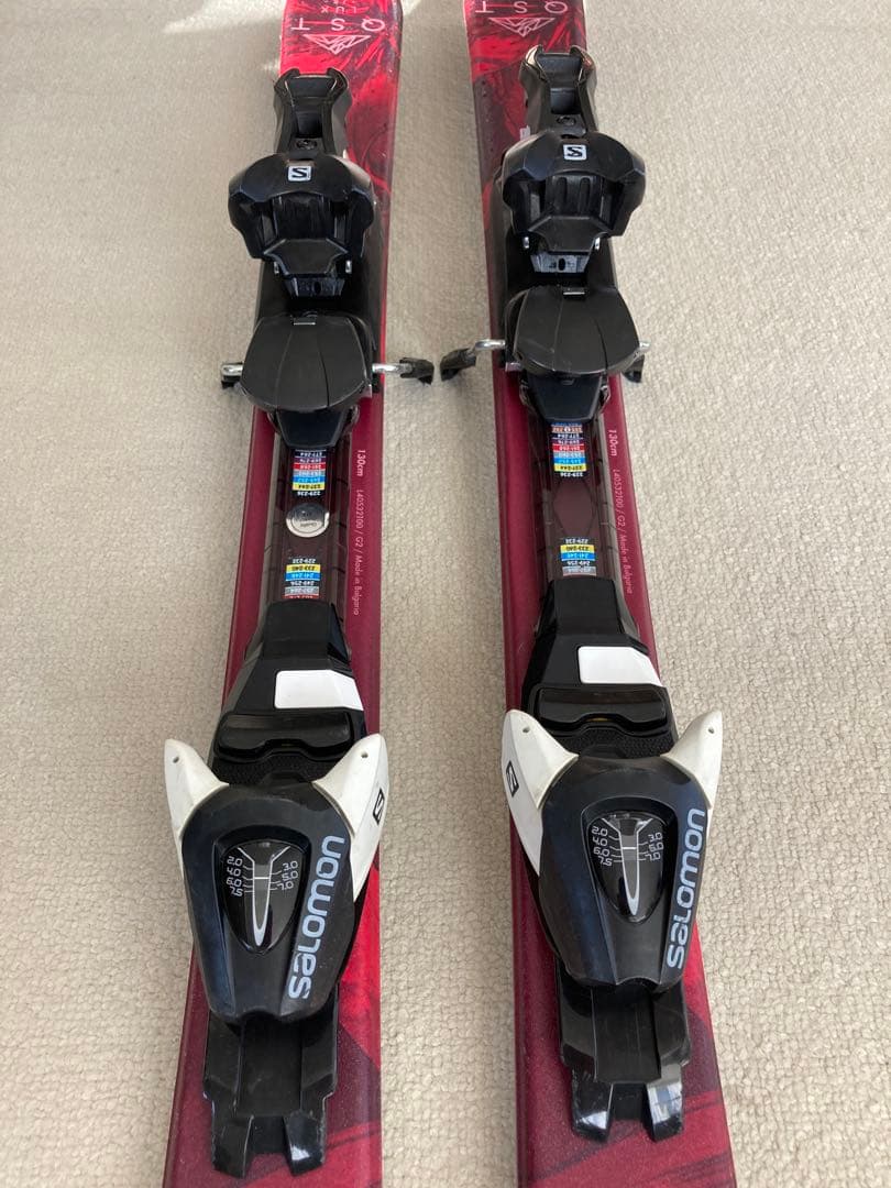 サロモンSALOMON QST LUX JR130cm ビンディングセット赤/黒