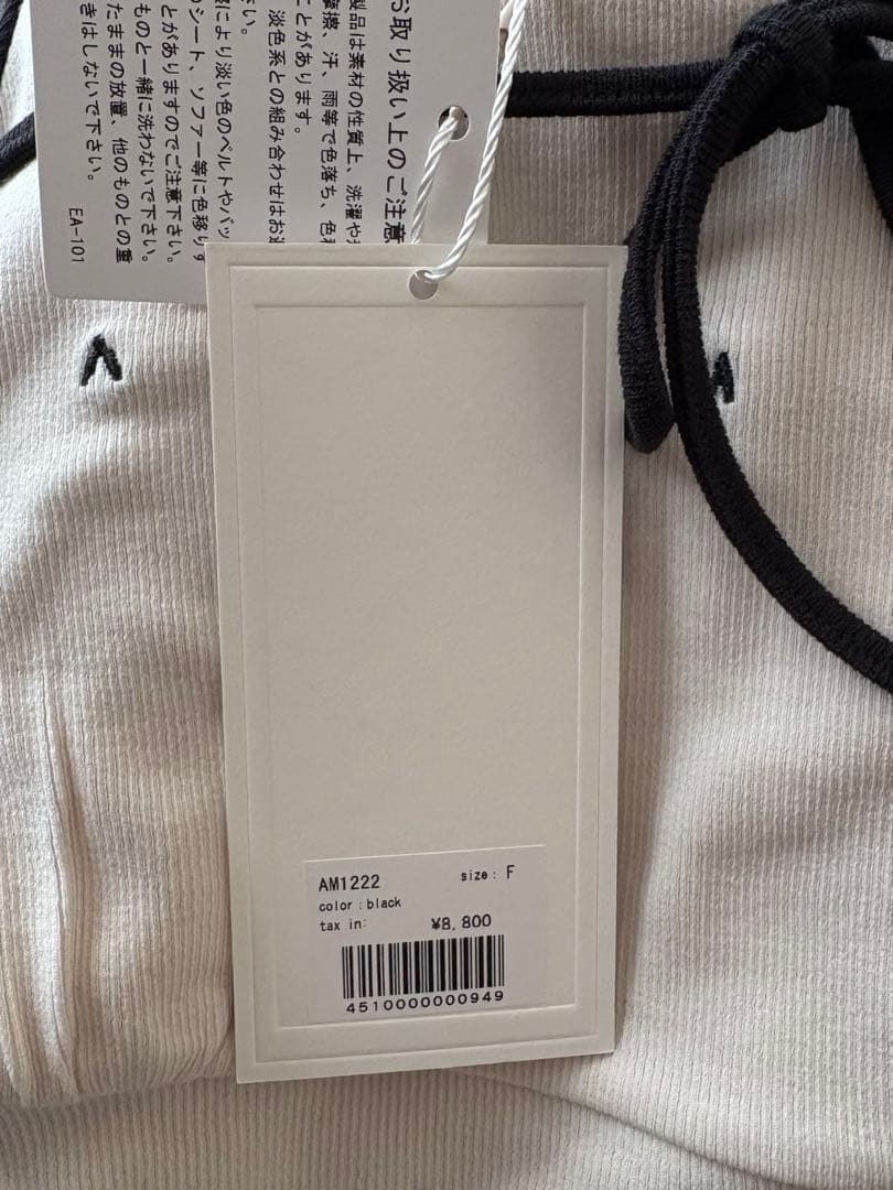 トップス andmary Alma ribbon tops black N9