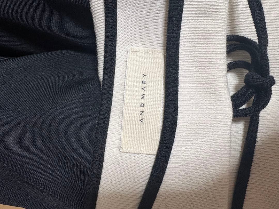 トップス andmary Alma ribbon tops black N9