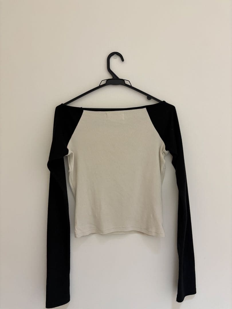 トップス andmary Alma ribbon tops black N9