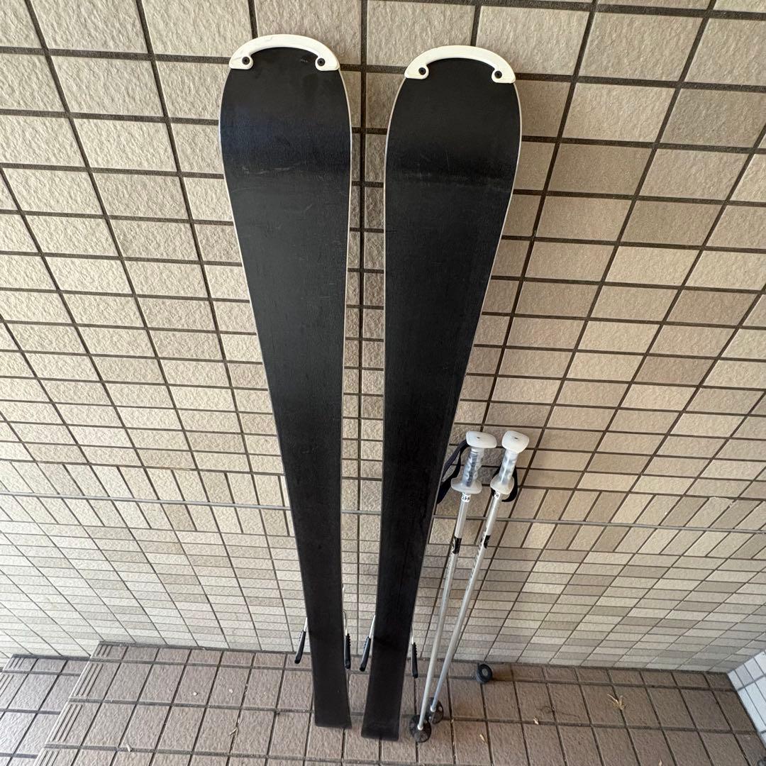 Elan スキー板 ホワイト/グリーン ポール付き