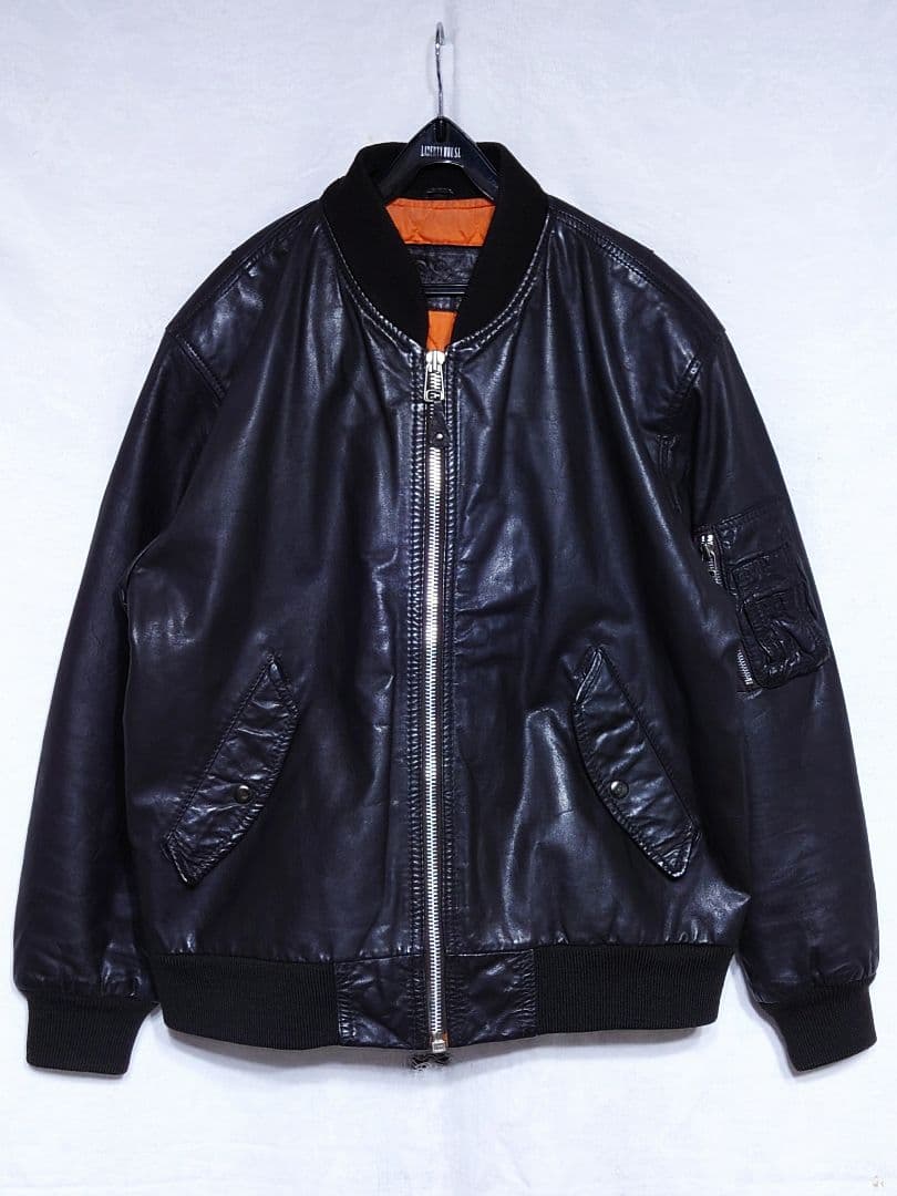 Suburban 90s 本革 牛革 レザー MA-1 ボンバージャケット L