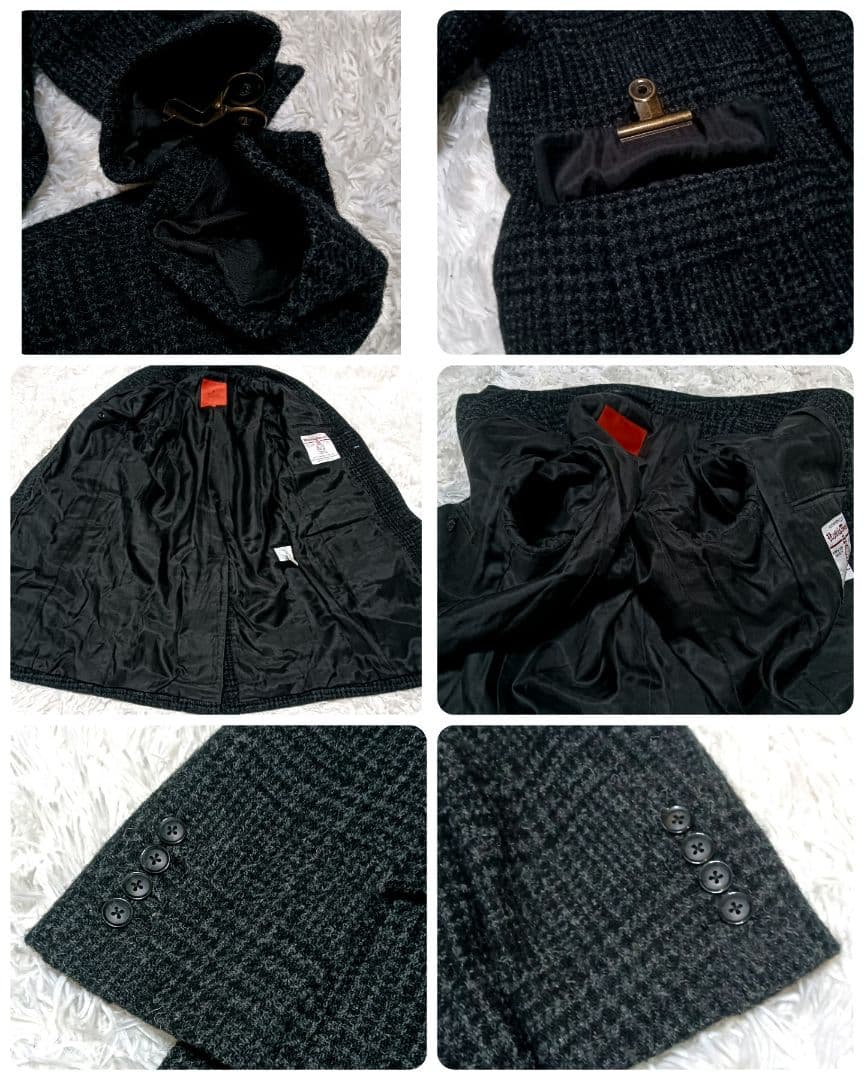 良品☆ ROSSO×ハリスツイード　チェスターコート　ロング　M　グレンチェック