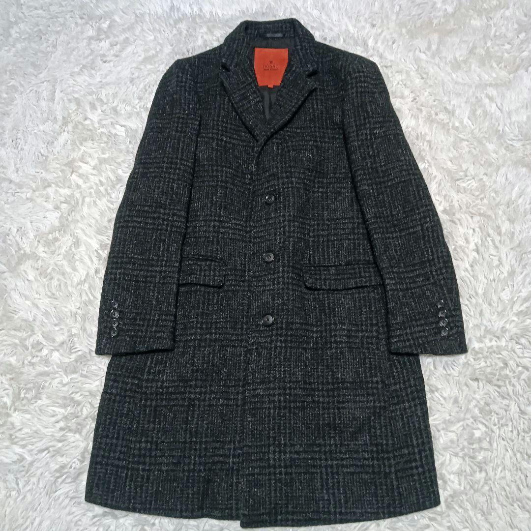 良品☆ ROSSO×ハリスツイード　チェスターコート　ロング　M　グレンチェック