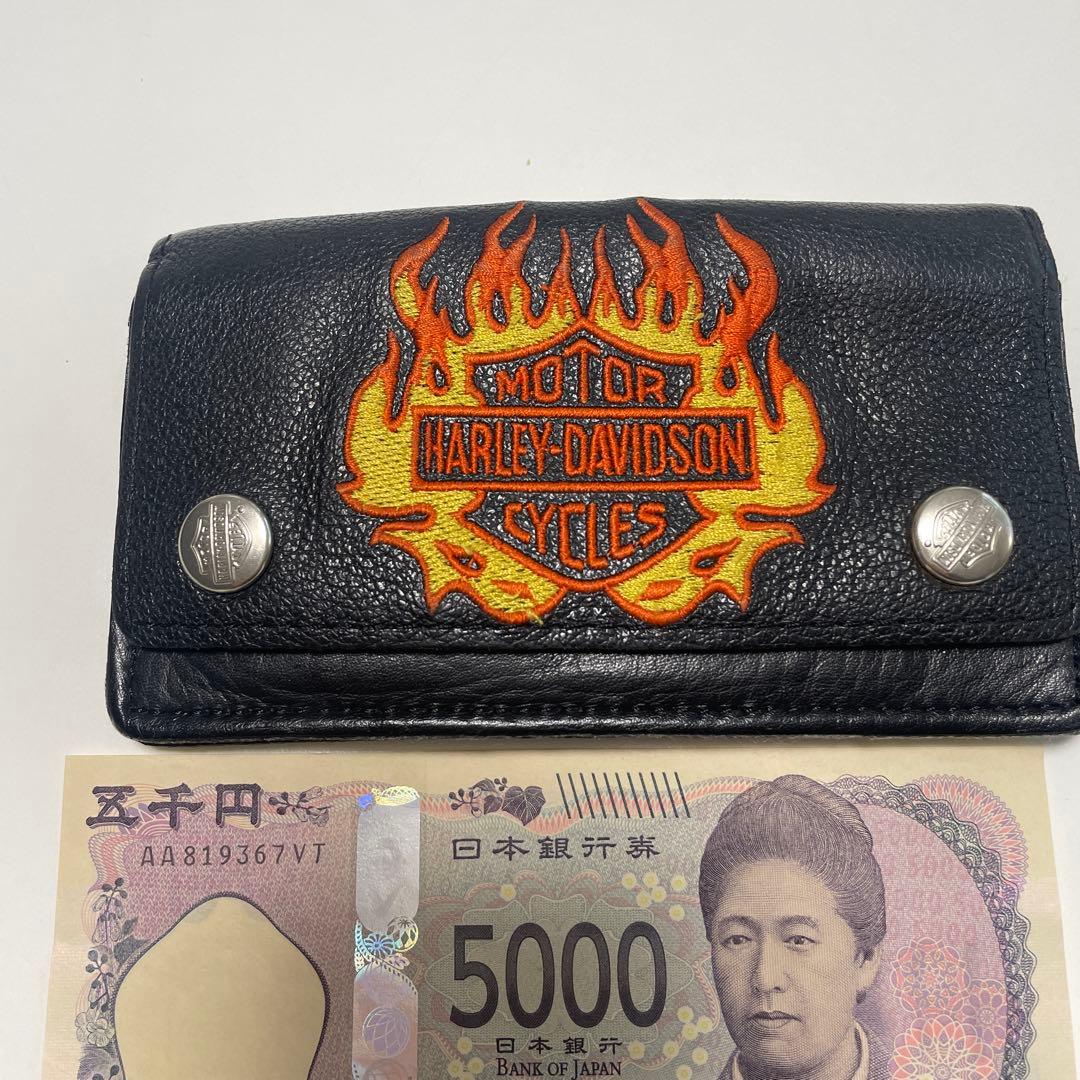 Harley-Davidson レザー ウォレットチェーン　刺繍