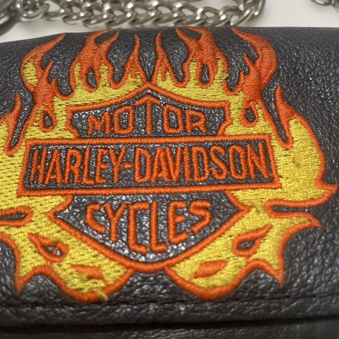 Harley-Davidson レザー ウォレットチェーン　刺繍