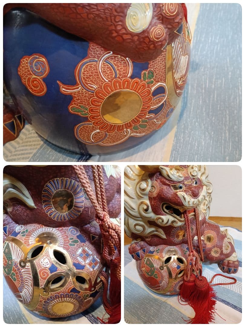 Yuki Tamakaさん専用　九谷焼 玉乗り獅子 玉獅子狛犬　シーサー　大吉