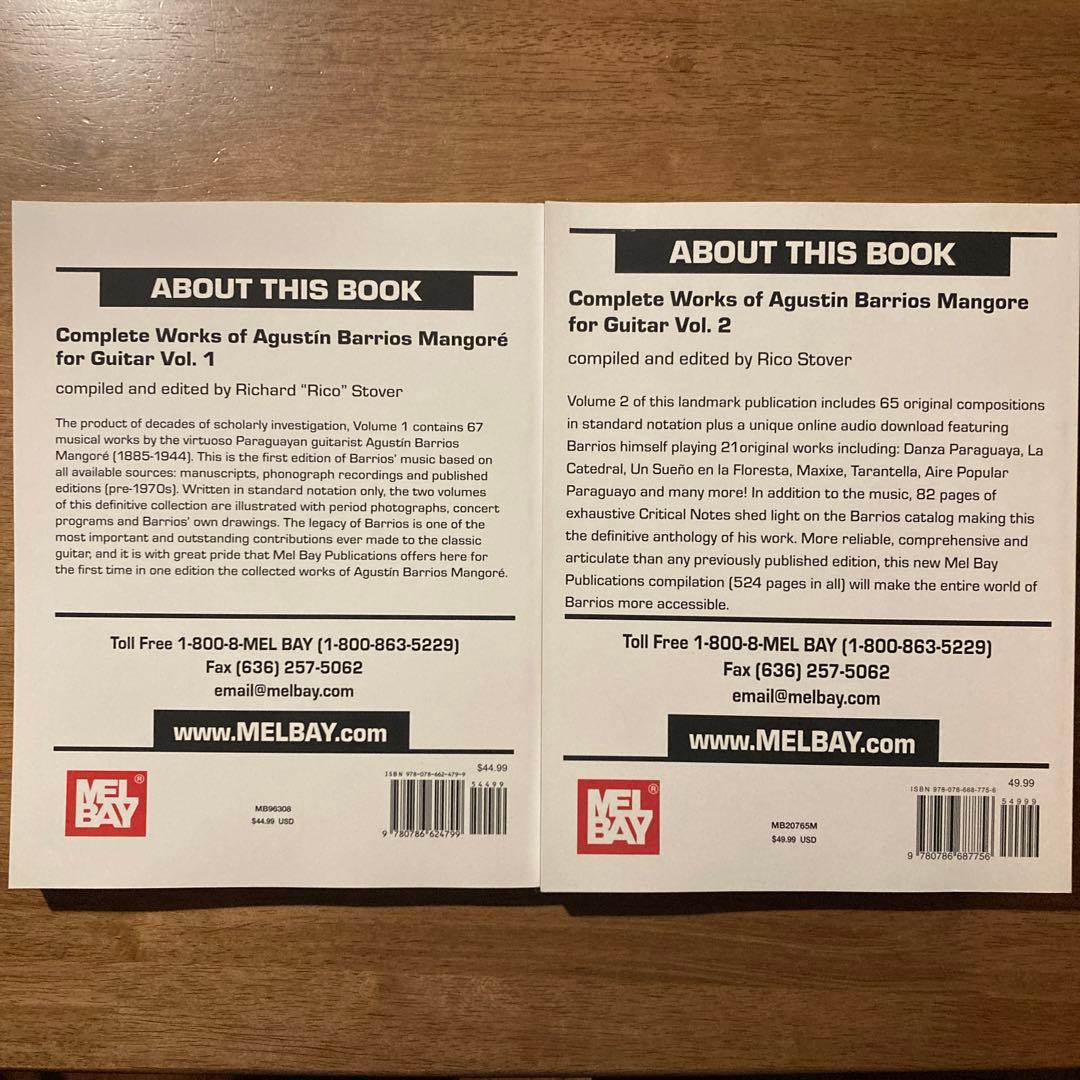 アグスティン・バリオス Agustin Barrios ギター曲全集　2冊セット