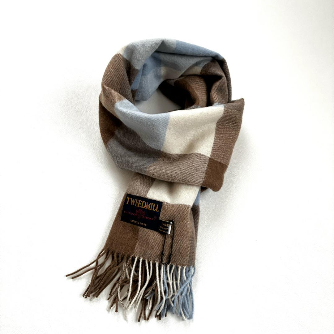 美品 TWEED MILL Lambswool Stole 大判 ストール