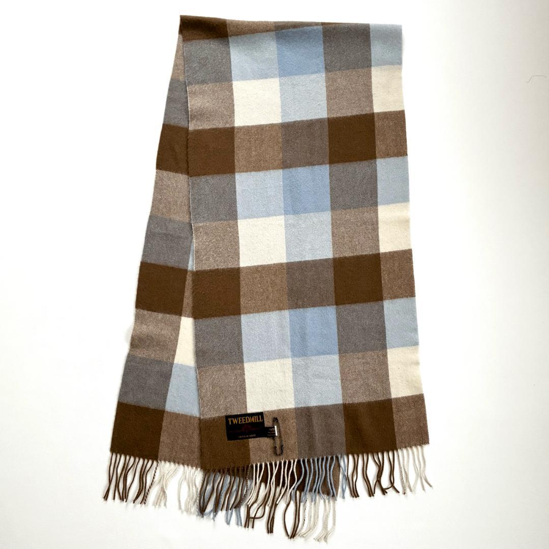 美品 TWEED MILL Lambswool Stole 大判 ストール