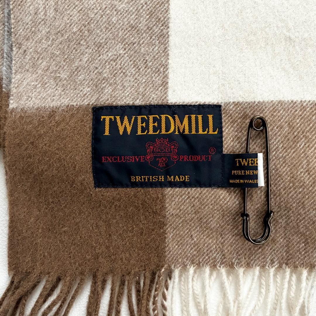 美品 TWEED MILL Lambswool Stole 大判 ストール