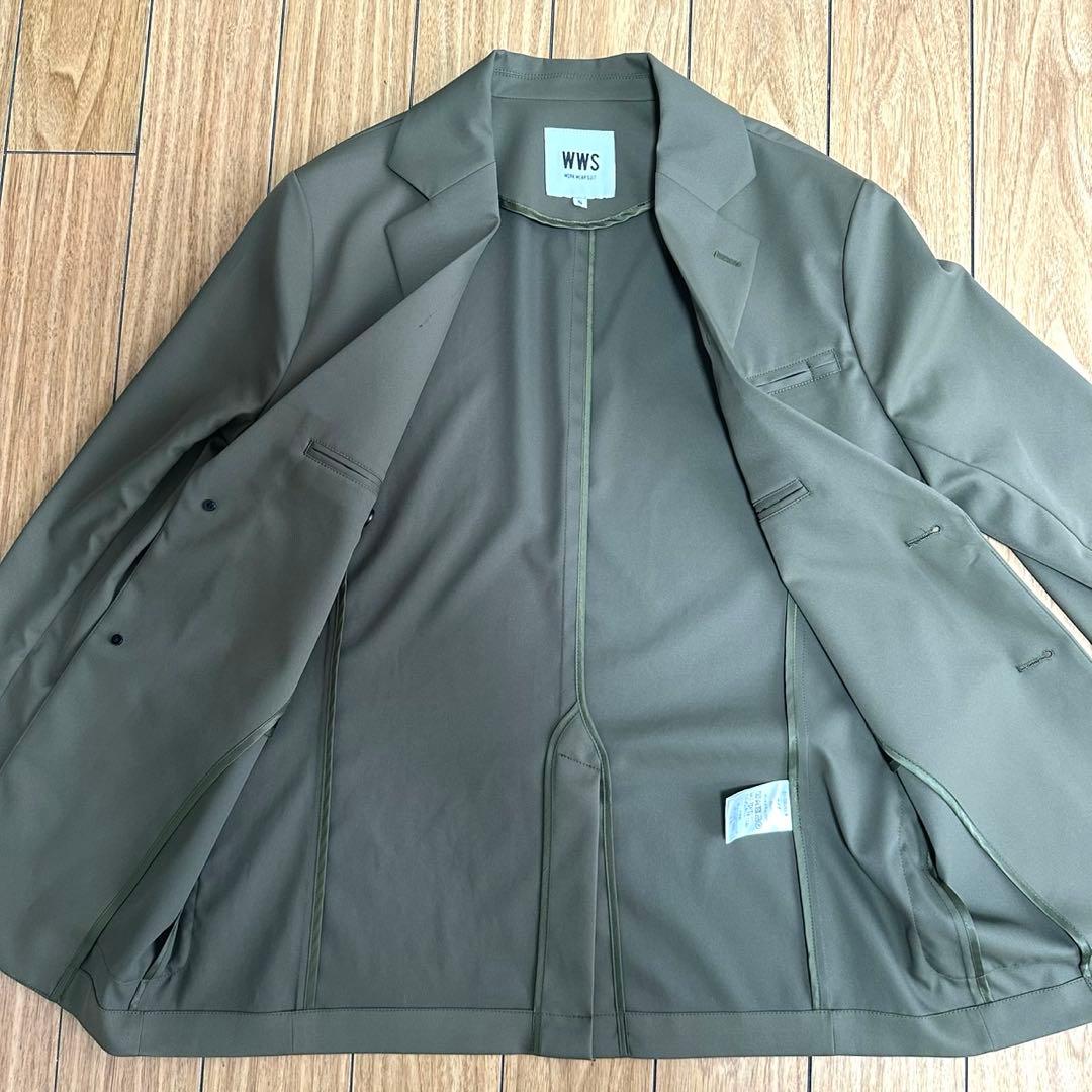 【WWS】スーツ上S下M：BIZジャケットアンクルパンツセットアップ【オリーブ】