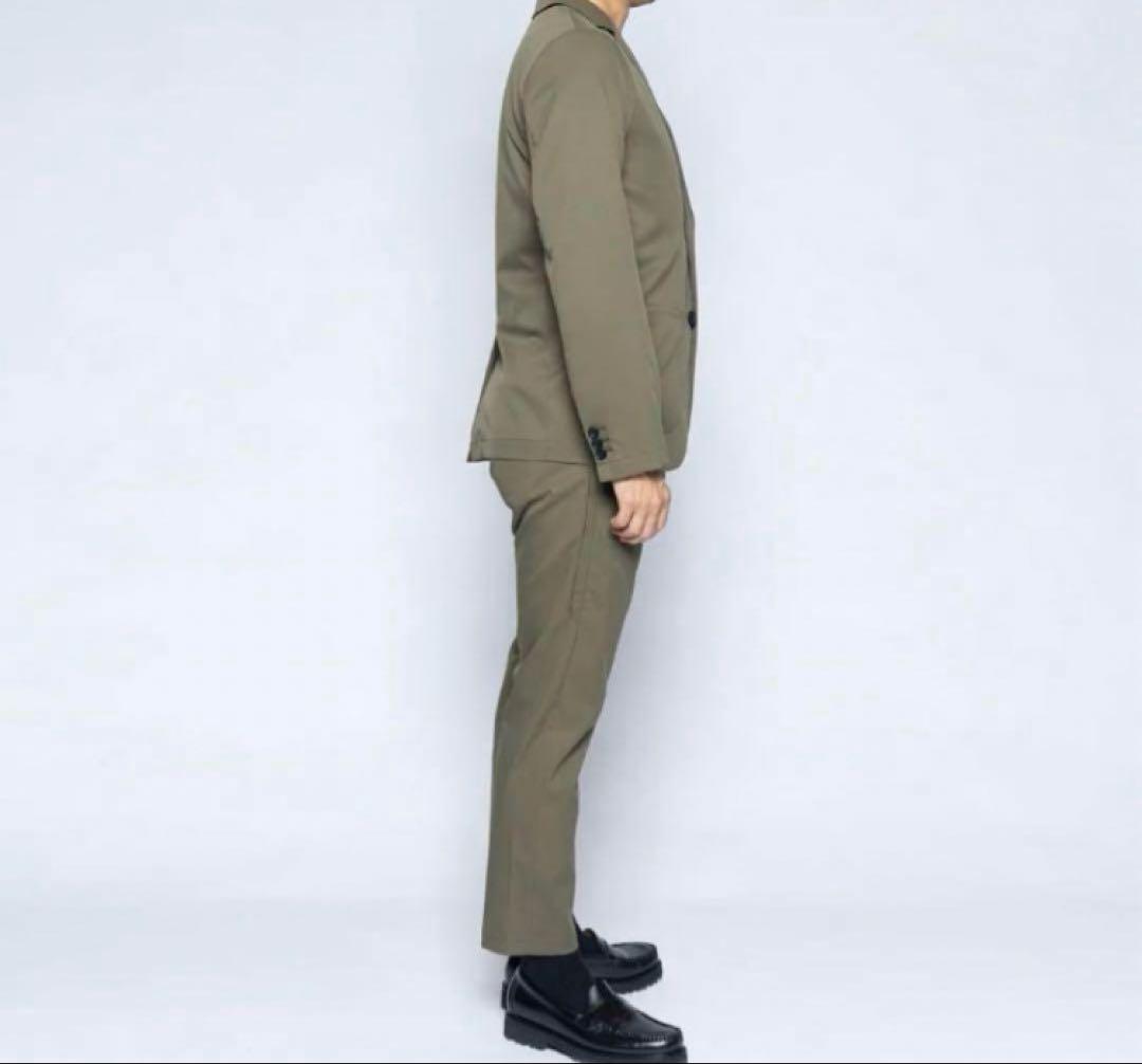 【WWS】スーツ上S下M：BIZジャケットアンクルパンツセットアップ【オリーブ】