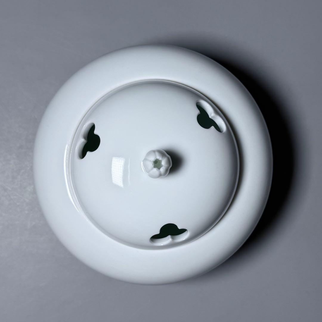 人間国宝　井上萬二　本人作　白磁香炉〈大〉　共箱　栞　共布　『萬二作』　未使用品