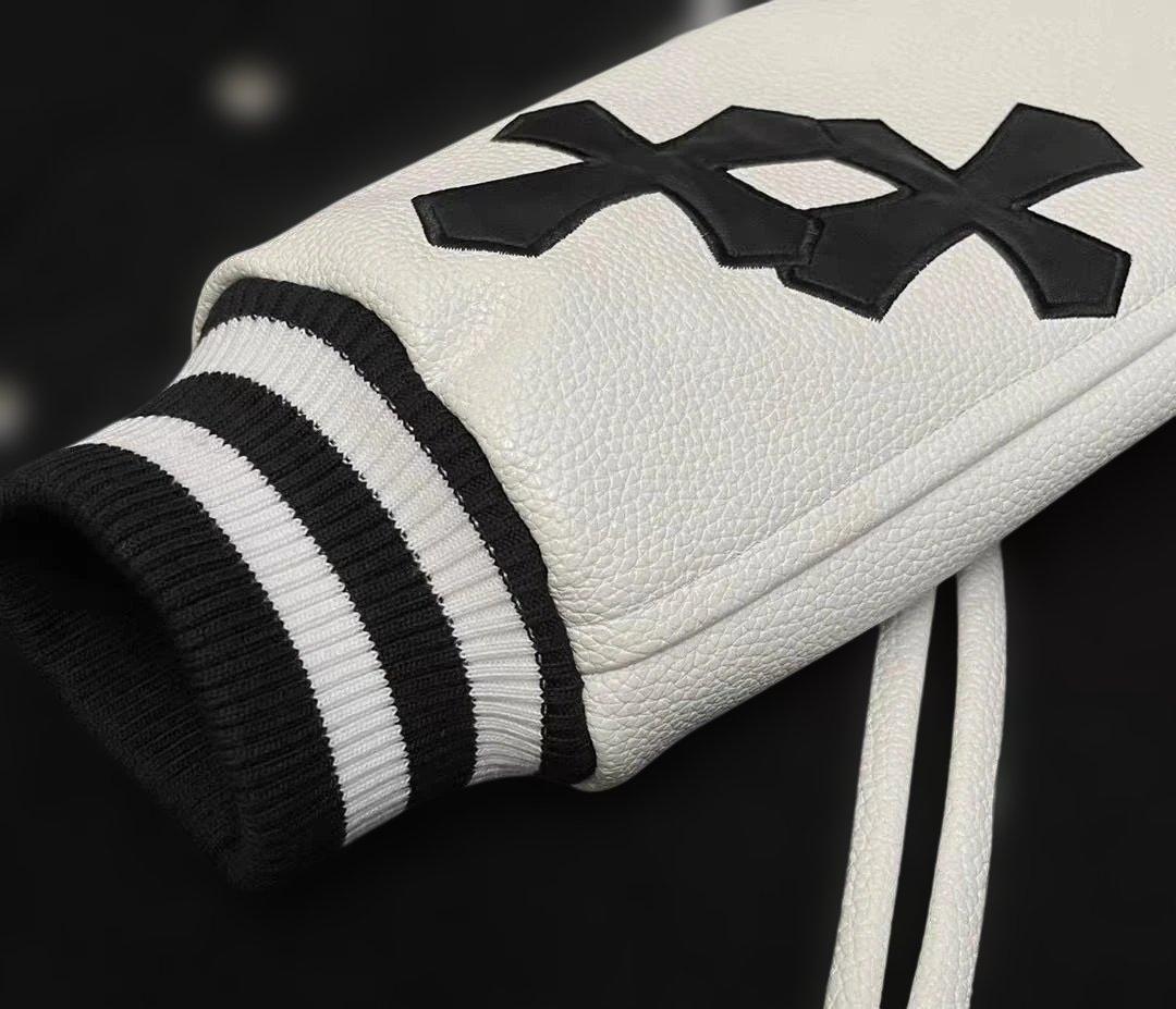 クロムハーツ　刺繍入りブラック/ホワイトジャケット