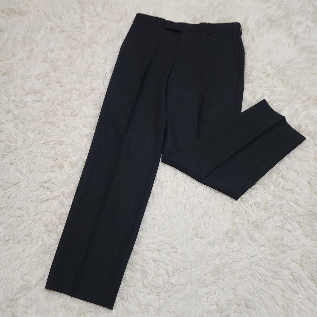 【美品】HUGO BOSS シャドウストライプ セットアップ スーツ 46