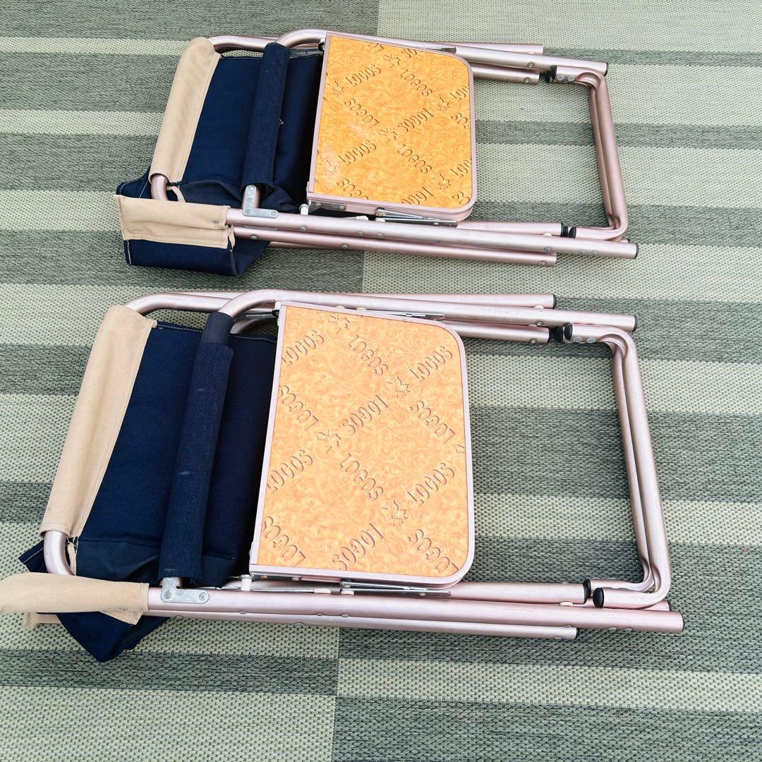 LOGOS アウトドアチェア 2セット テーブル付　ポケット　便利